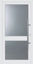 plain aluminium front door for house
